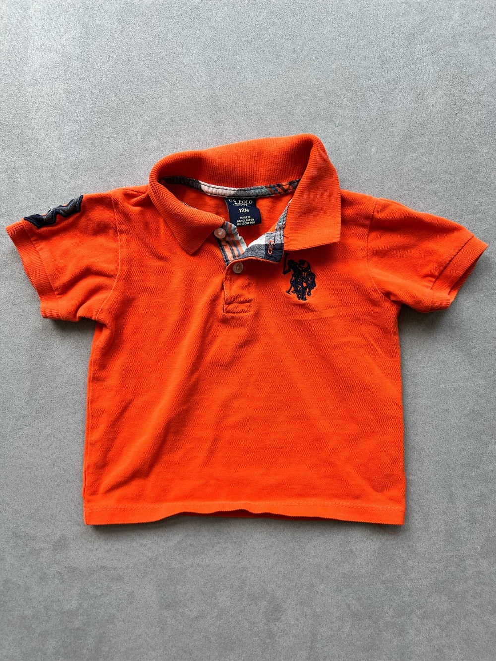 U.S. Polo Assn. Orange Boys' Polo Shirt 12mo 100% Cotton